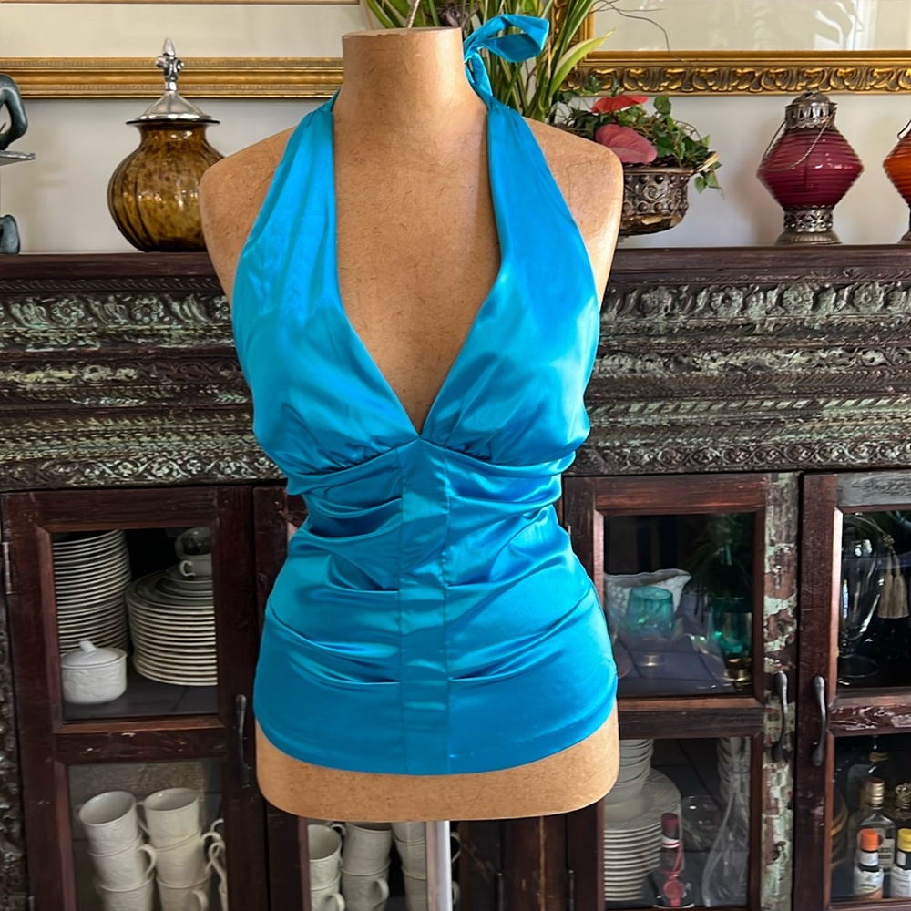 Windsor Blue Halter Top